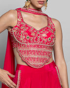 RUBY RED CROP-TOP PALAZZO ENSEMBLE