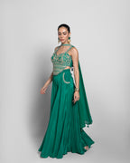 JADE GREEN CROP-TOP PALAZZO ENSEMBLE