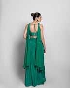 JADE GREEN CROP-TOP PALAZZO ENSEMBLE
