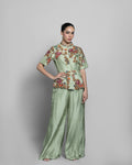 MINT GREEN PEPLUM TOP WITH PALAZZO
