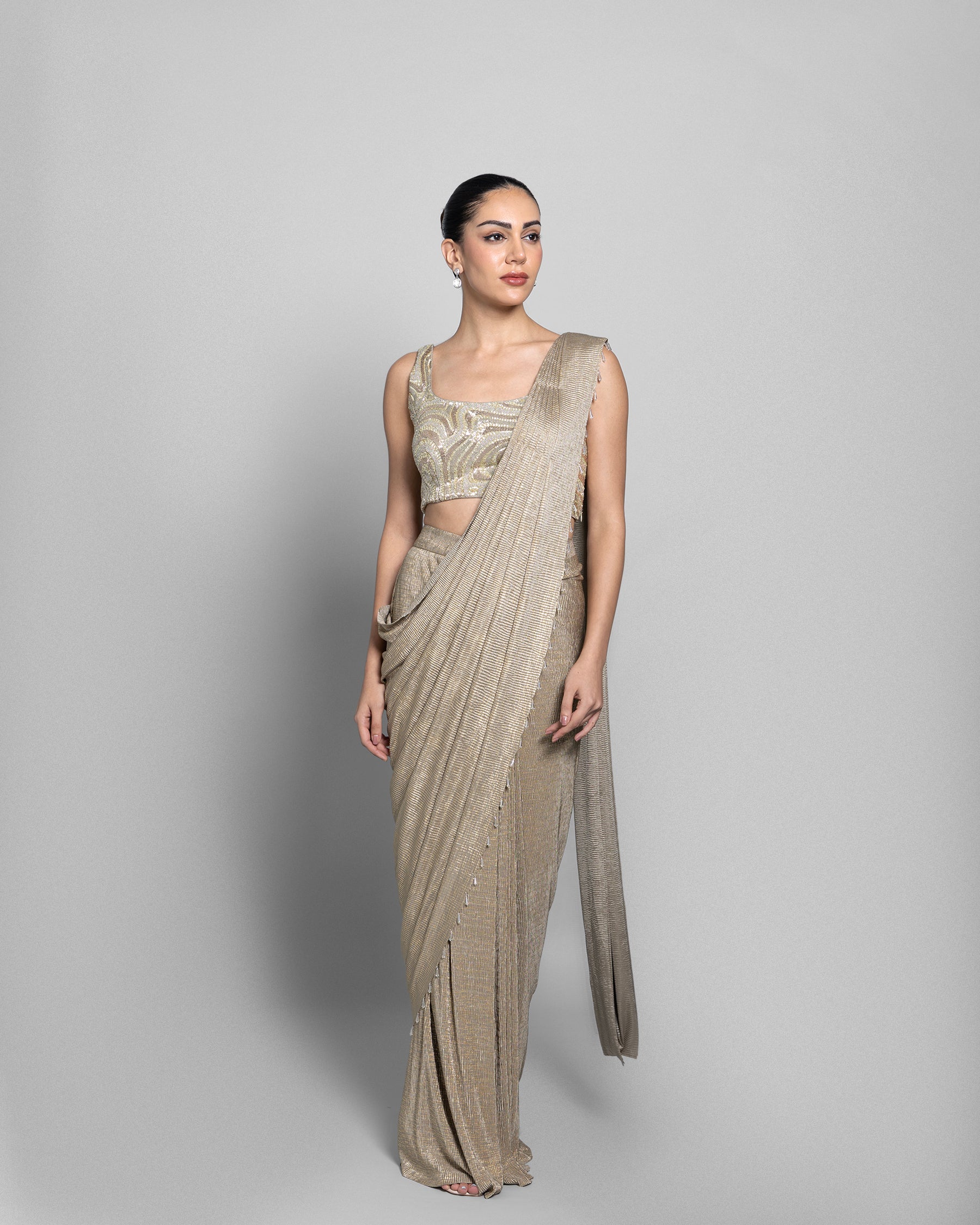 AURELIA PRE-DRAPED SAREE SET