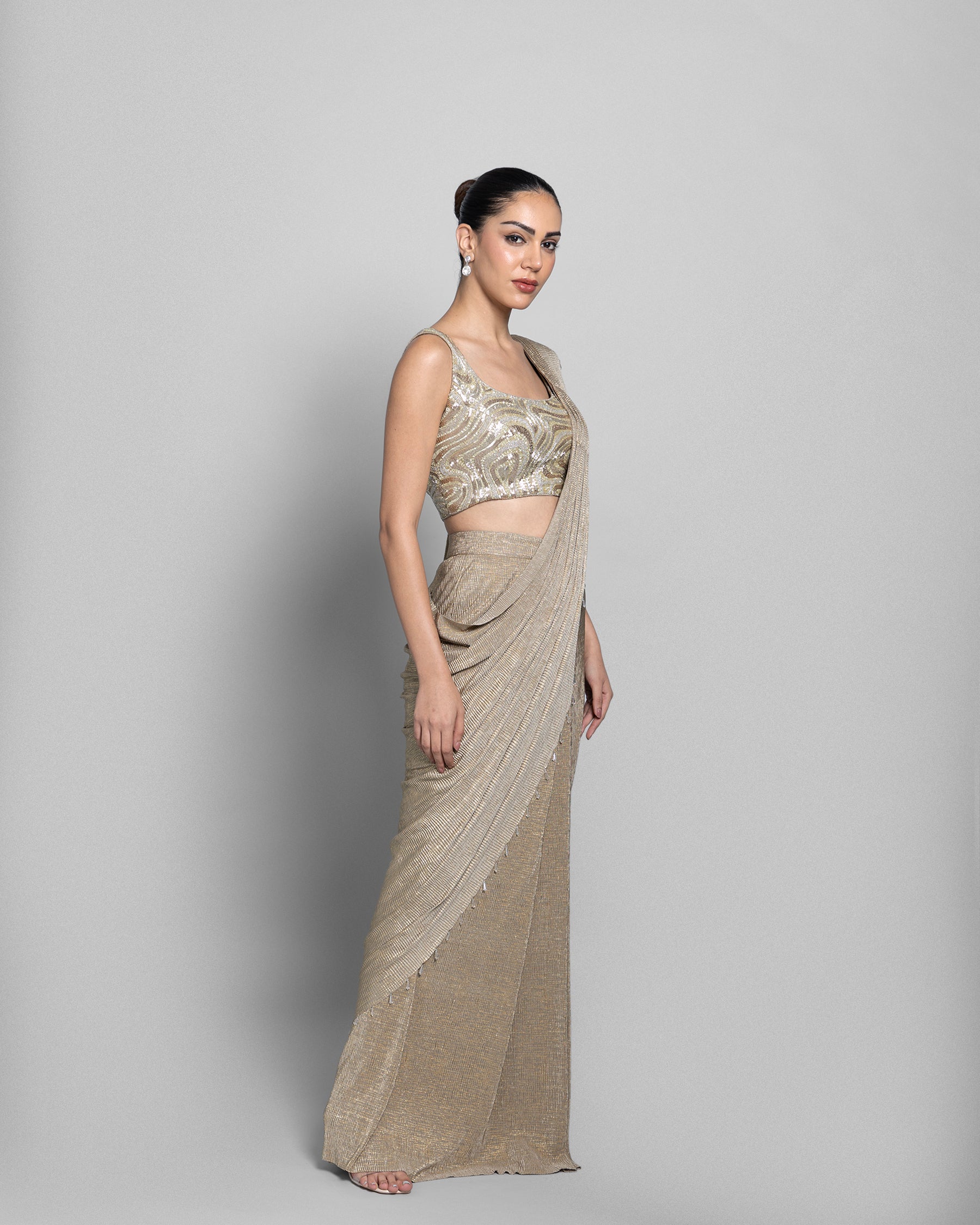 AURELIA PRE-DRAPED SAREE SET