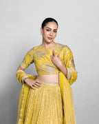 MUSTARD BANARASI LEHENGA SET