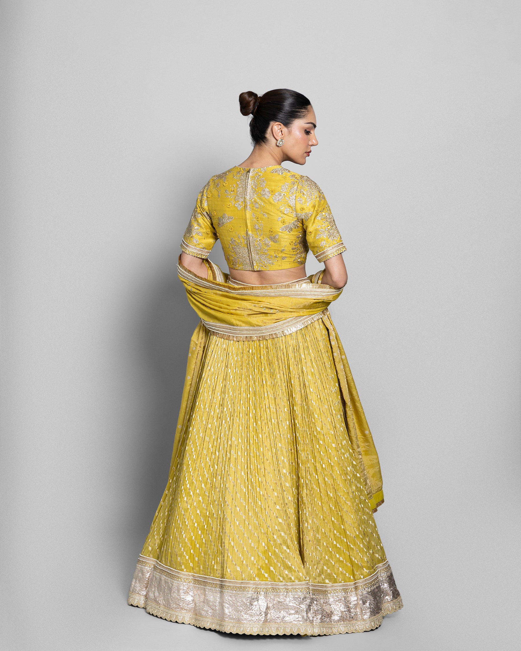MUSTARD BANARASI LEHENGA SET