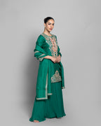 EMERALD EMBROIDERED KURTI PALAZZO SET