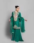 EMERALD EMBROIDERED KURTI PALAZZO SET