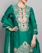 EMERALD EMBROIDERED KURTI PALAZZO SET