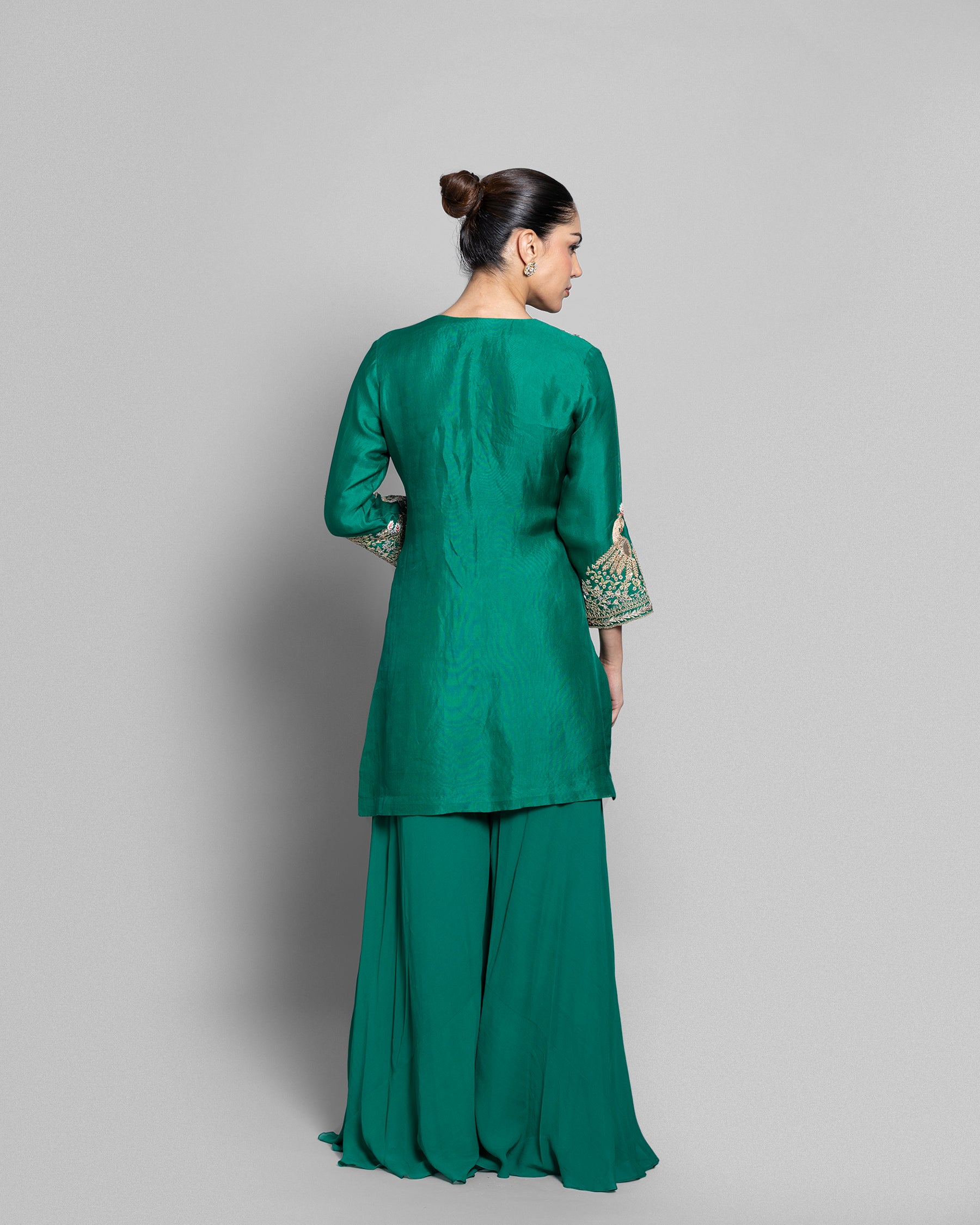 EMERALD EMBROIDERED KURTI PALAZZO SET