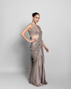 CELESTE CUTWORK PRE-DRAPED SAREE SET
