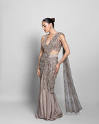 CELESTE CUTWORK PRE-DRAPED SAREE SET