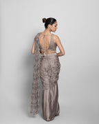 CELESTE CUTWORK PRE-DRAPED SAREE SET