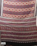WINE AJRAKH SILK SAREE