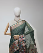 BOTTLE GREEN BANDHEJ PAITHANI KOTA SILK SAREE