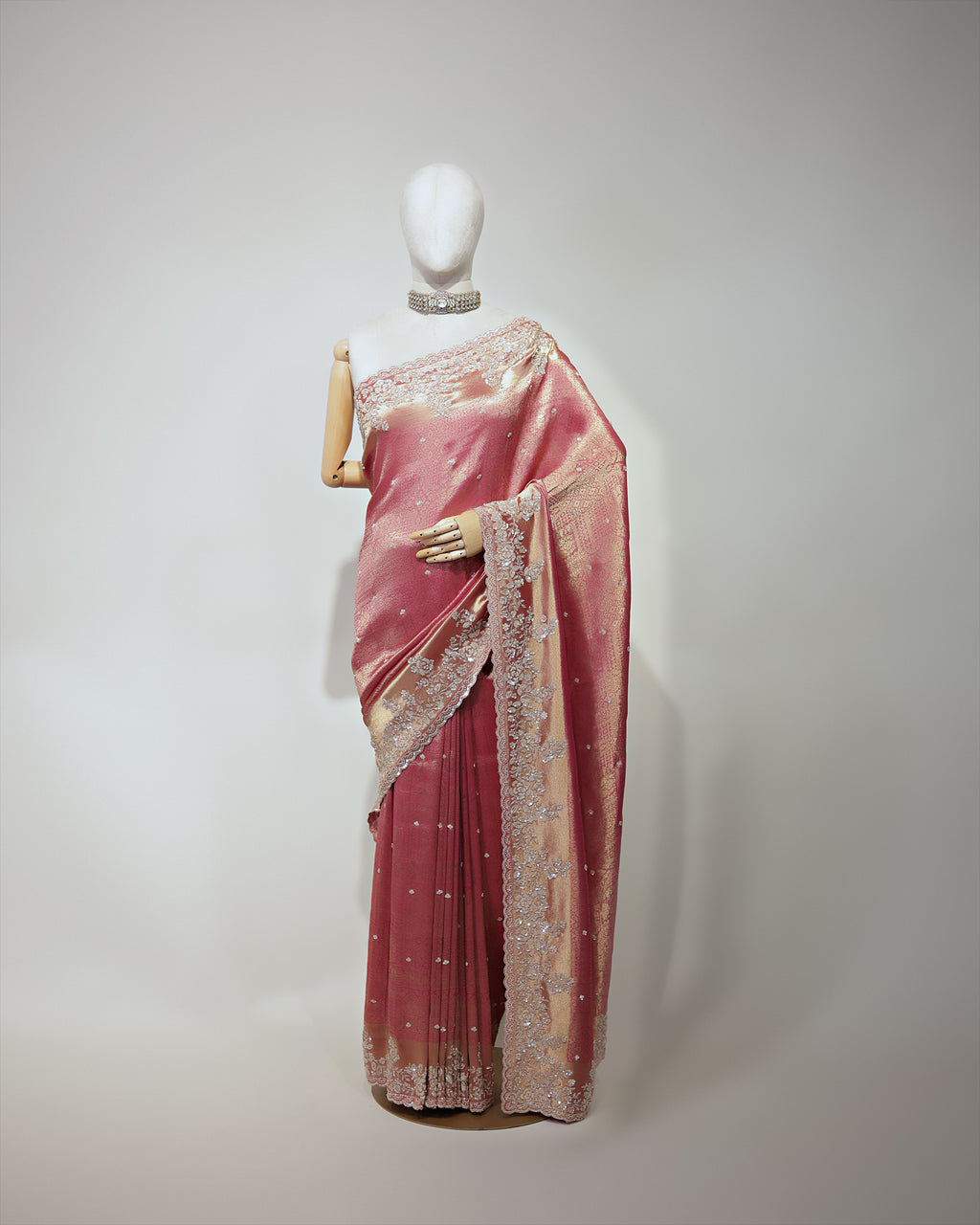 BLUSH ROSE BANARASI TISSUE SAREE