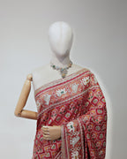 CRIMSON RED PATOLA BANARASI SILK SAREE