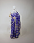 ROYAL BLUE BANDHEJ GHARCHOLA SAREE