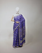 ROYAL BLUE BANDHEJ GHARCHOLA SAREE