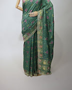 BOTTLE GREEN PATOLA TUSSAR BANARASI SAREE