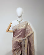 DUSTY MAUVE BANARASI TISSUE SAREE