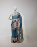 TEAL BLUE BANDHEJ PAITHANI KOTA SILK SAREE