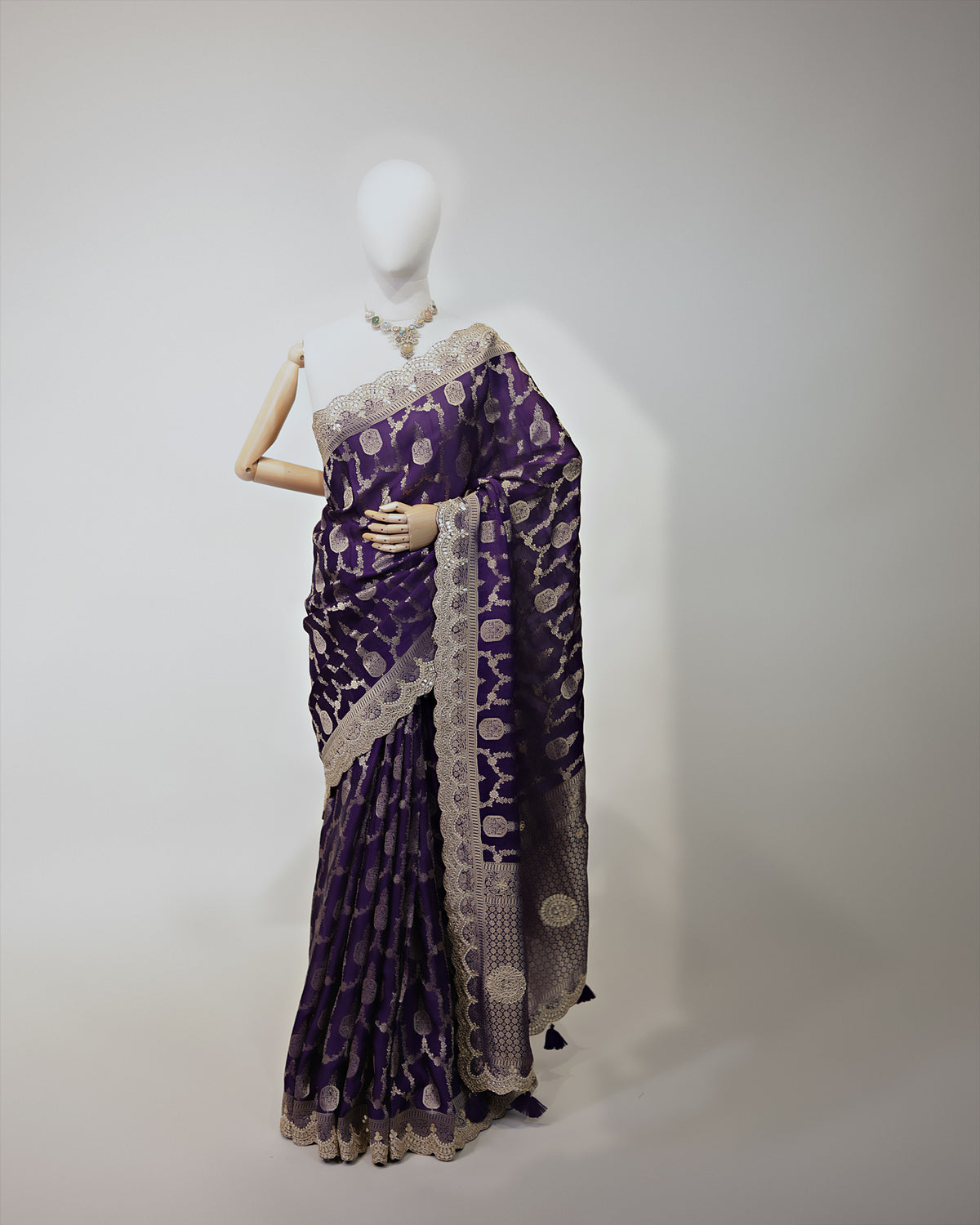 AMETHYST PURPLE BANARASI CREPE SAREE