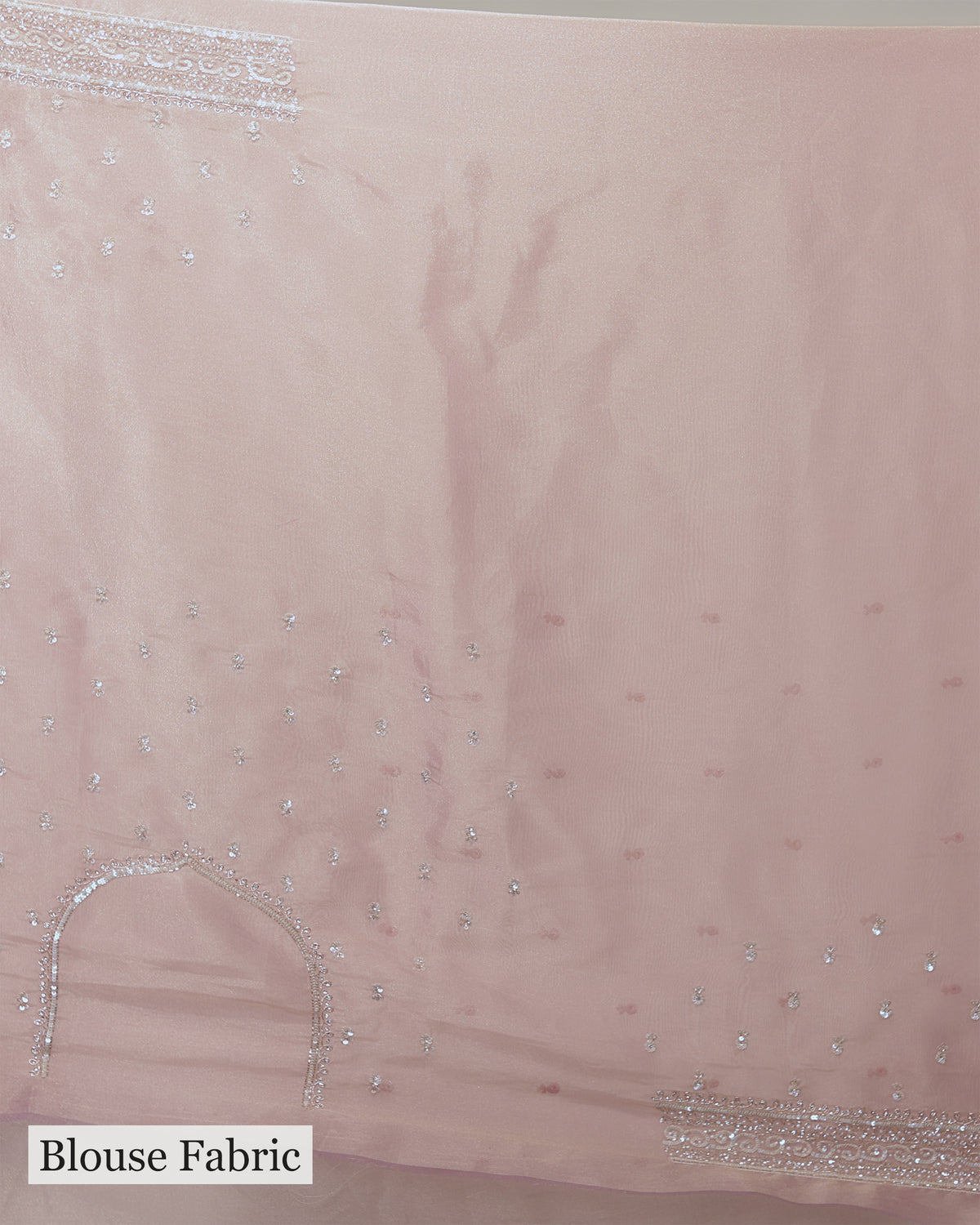 BLUSH PINK EMBELLISHED TISSUE SAREE