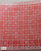 CRIMSON RED BANDHEJ GHARCHOLA SAREE