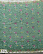 BOTTLE GREEN PATOLA TUSSAR BANARASI SAREE
