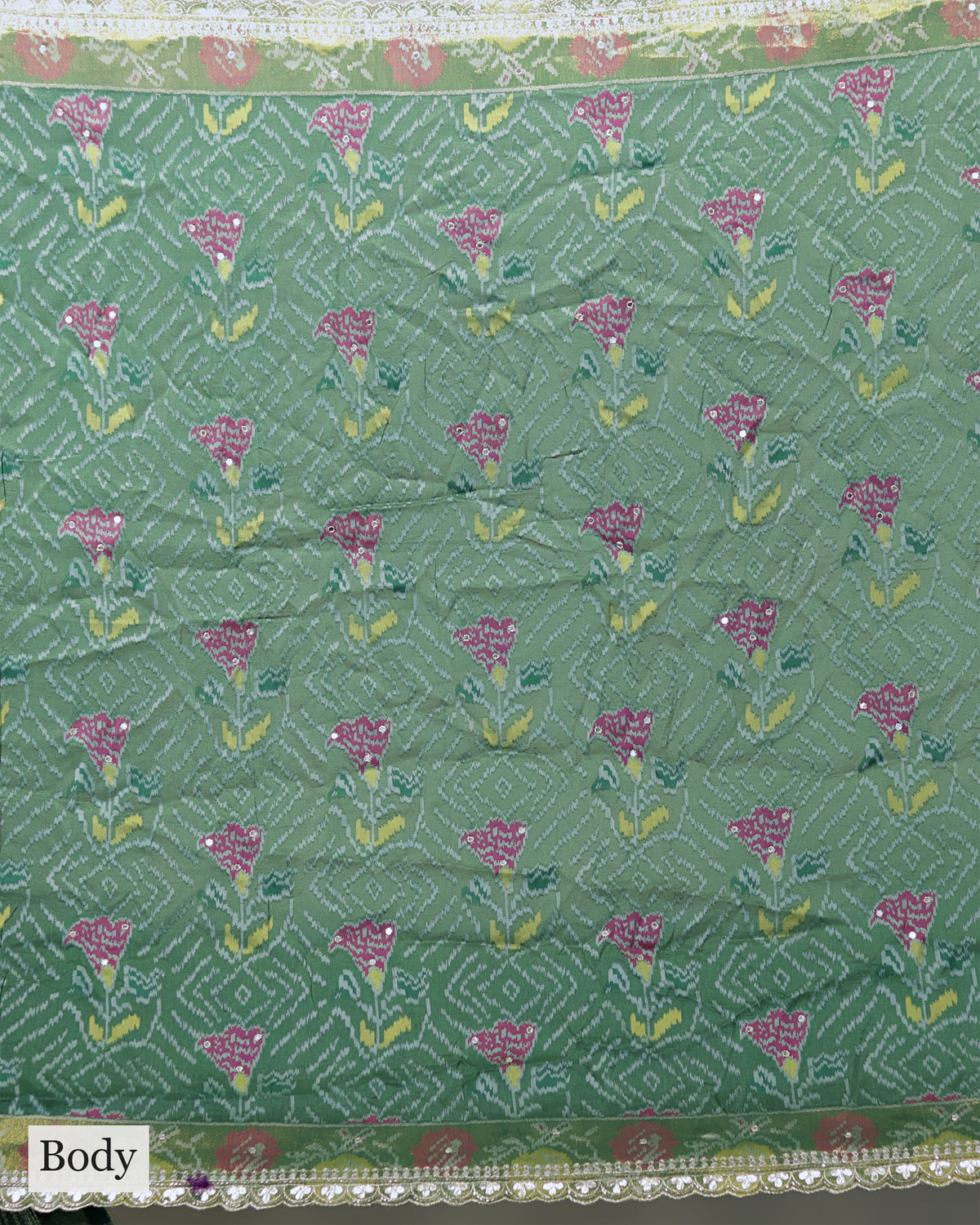 BOTTLE GREEN PATOLA TUSSAR BANARASI SAREE