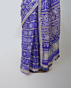 ROYAL BLUE BANDHEJ GHARCHOLA SAREE