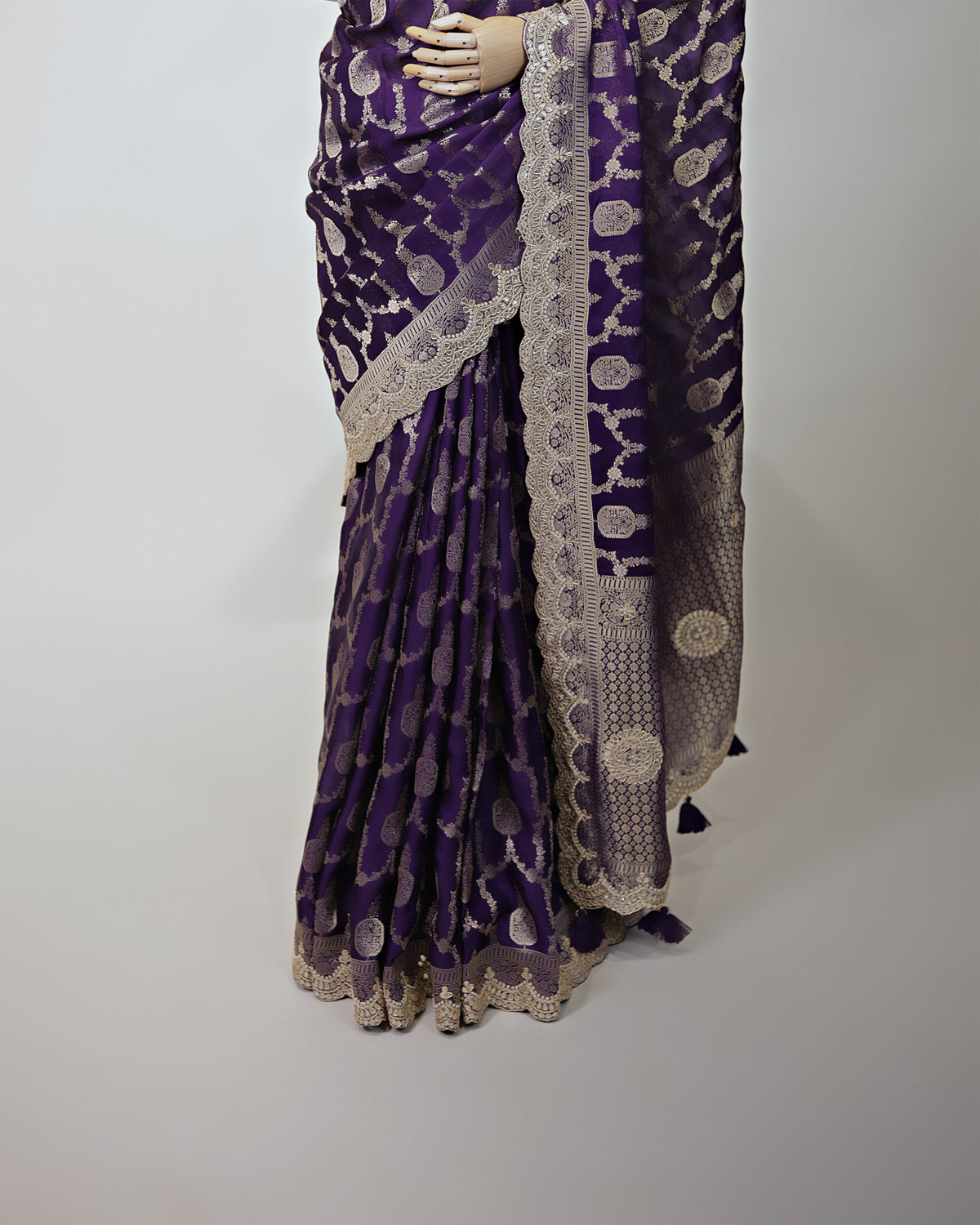 AMETHYST PURPLE BANARASI CREPE SAREE