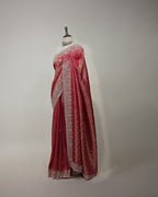 CORAL PINK BANARASI TISSUE SAREE