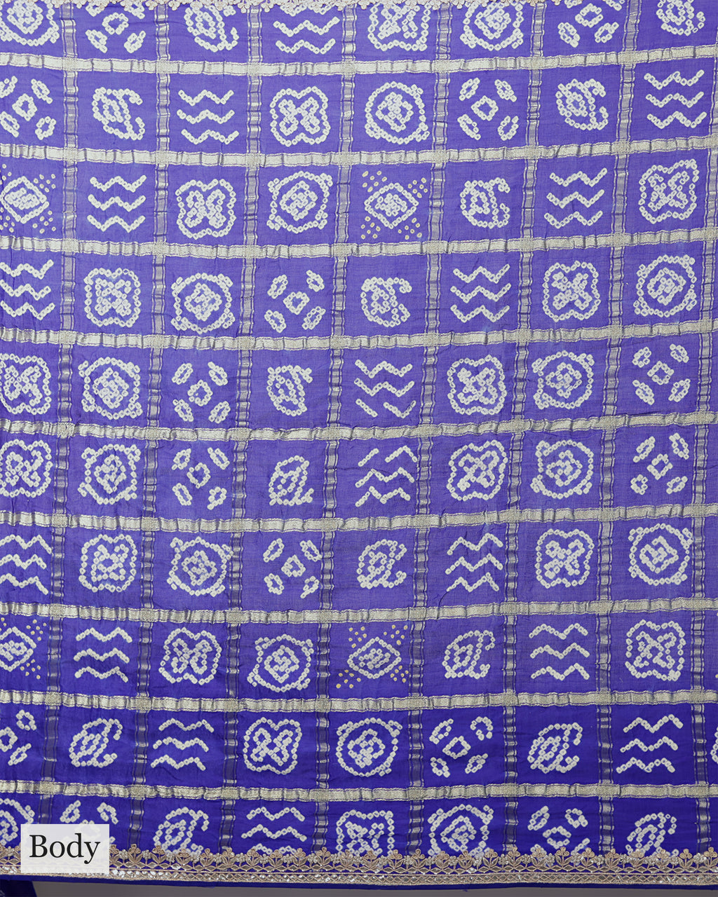 ROYAL BLUE BANDHEJ GHARCHOLA SAREE