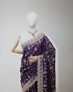 AMETHYST PURPLE BANARASI CREPE SAREE
