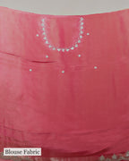 CORAL RED BANARASI SILK SAREE
