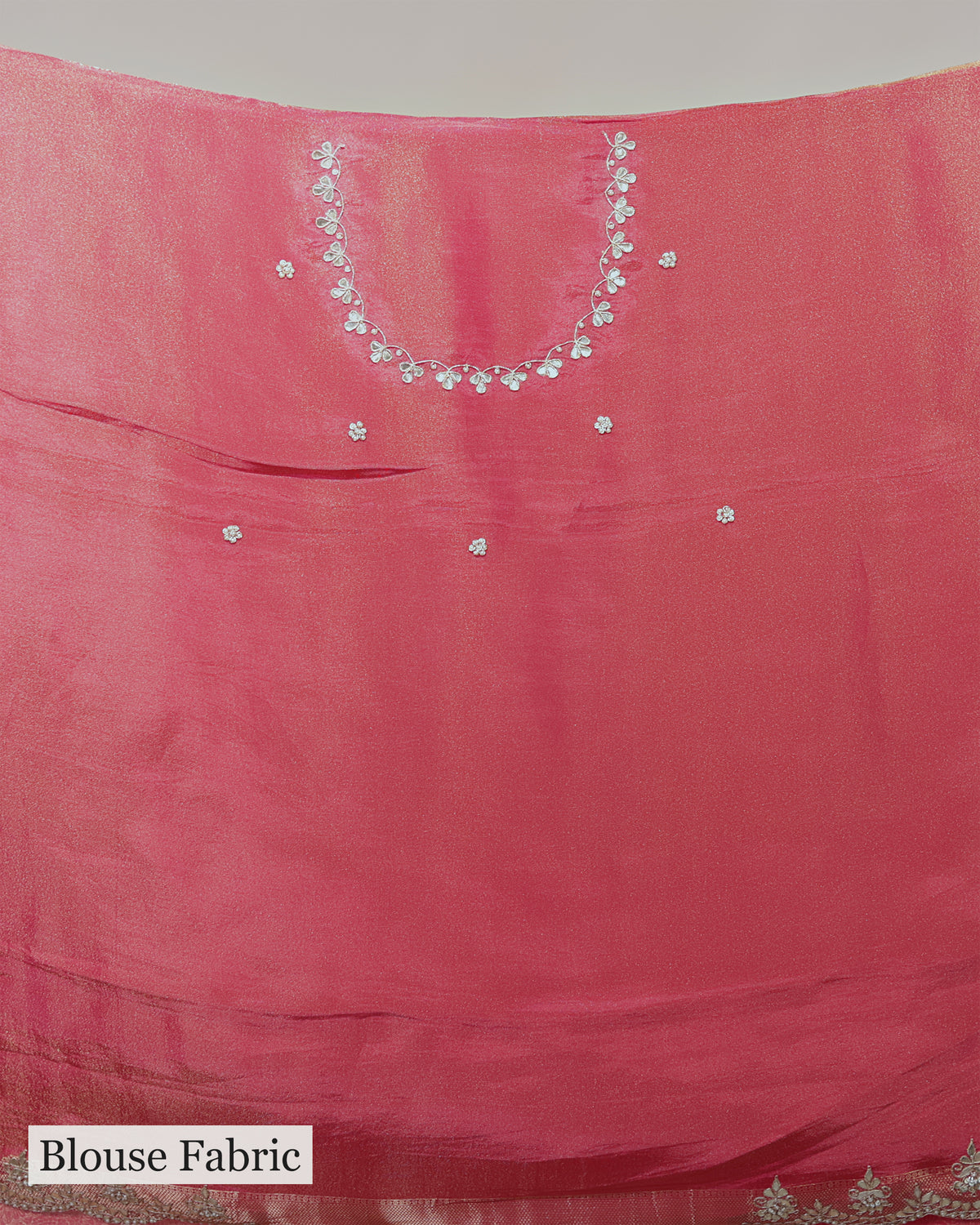 CORAL RED BANARASI SILK SAREE