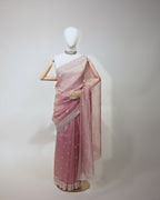 BLUSH PINK EMBELLISHED TISSUE SAREE