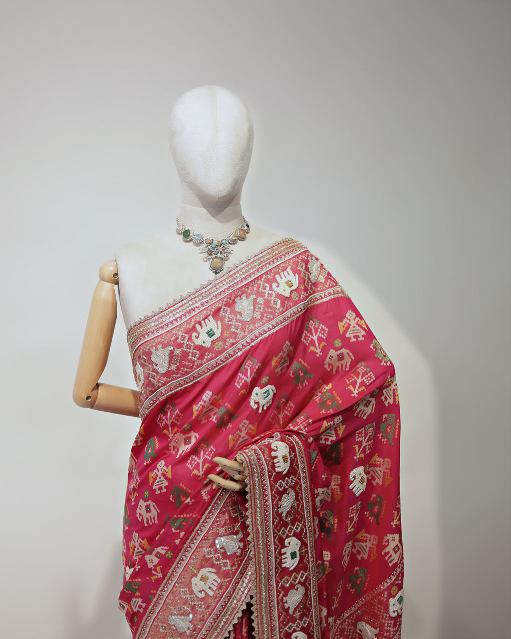 RANI PINK PATOLA BANARASI SILK SAREE