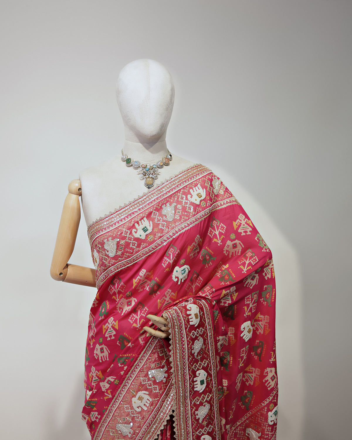 RANI PINK PATOLA BANARASI SILK SAREE