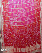 RANI & RED BANDHEJ GHARCHOLA SAREE