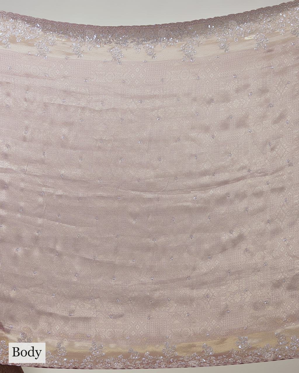 DUSTY MAUVE BANARASI TISSUE SAREE