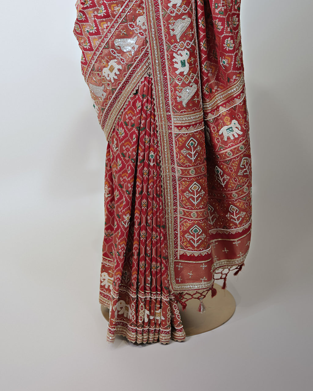 CRIMSON RED PATOLA BANARASI SILK SAREE