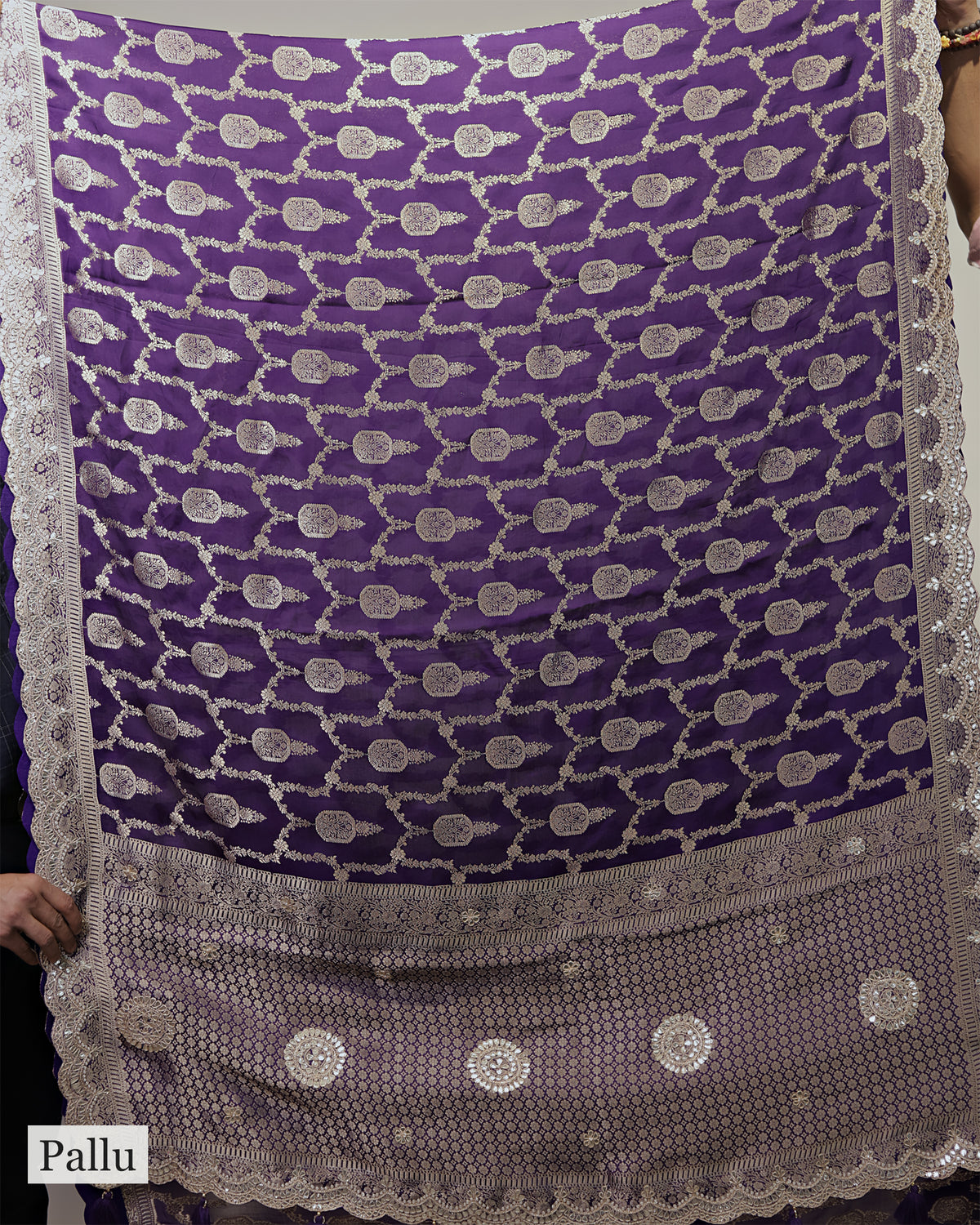 AMETHYST PURPLE BANARASI CREPE SAREE