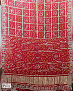 CRIMSON RED BANDHEJ GHARCHOLA SAREE