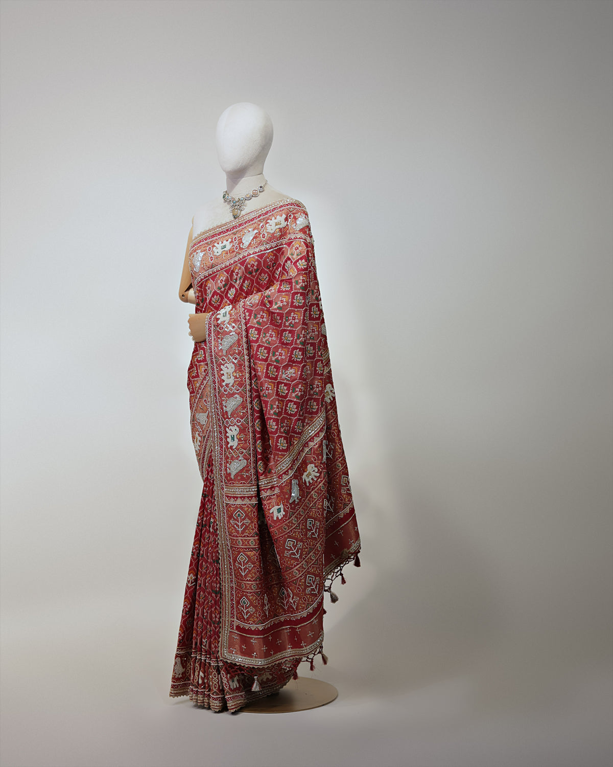 CRIMSON RED PATOLA BANARASI SILK SAREE