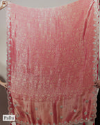 CORAL RED BANARASI SILK SAREE