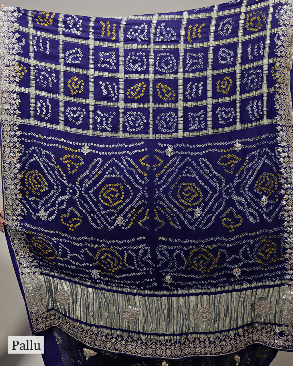 NAVY BLUE BANDHEJ GHARCHOLA SAREE