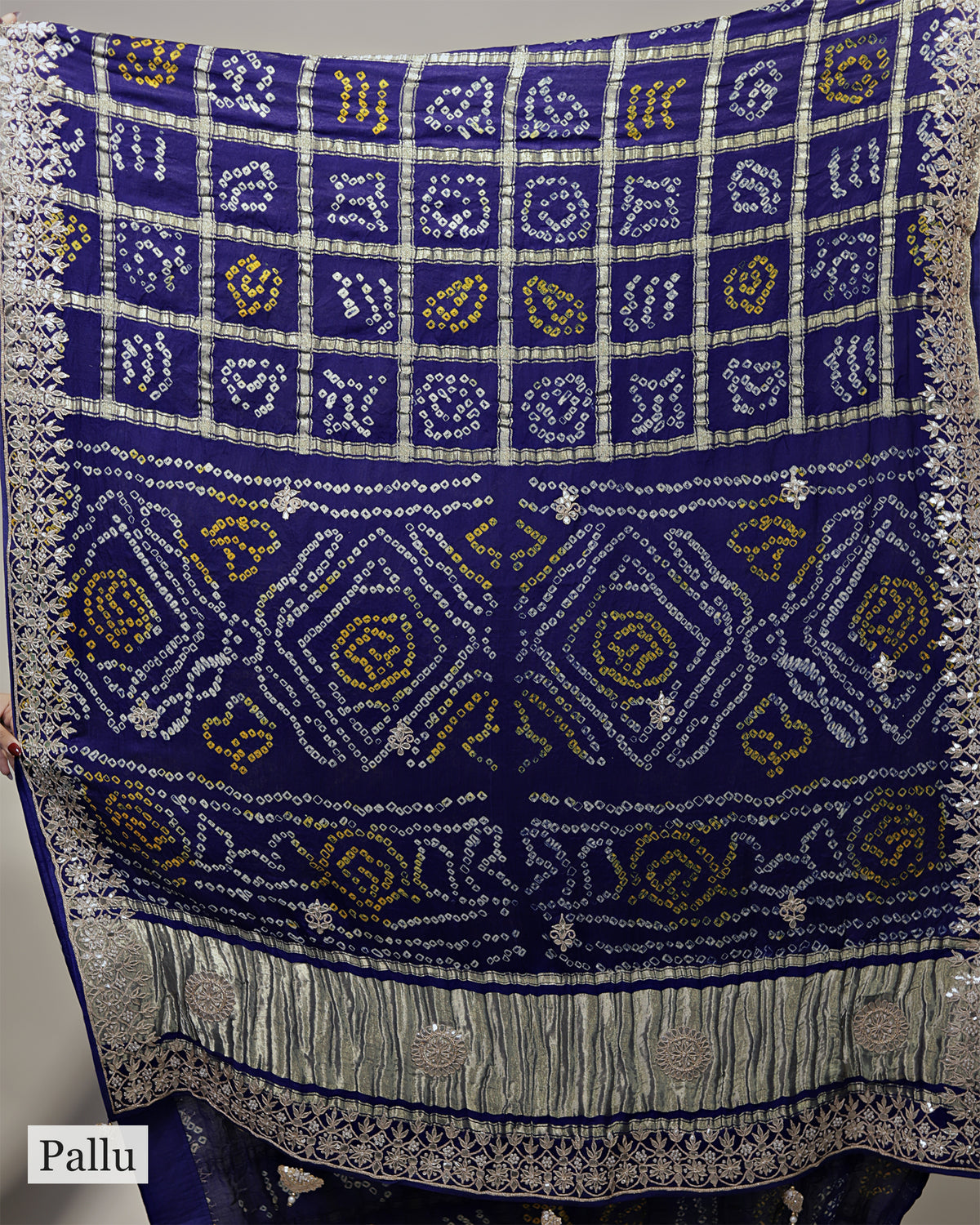 NAVY BLUE BANDHEJ GHARCHOLA SAREE