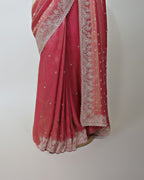 CORAL PINK BANARASI TISSUE SAREE