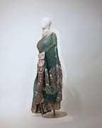 BOTTLE GREEN BANDHEJ PAITHANI KOTA SILK SAREE